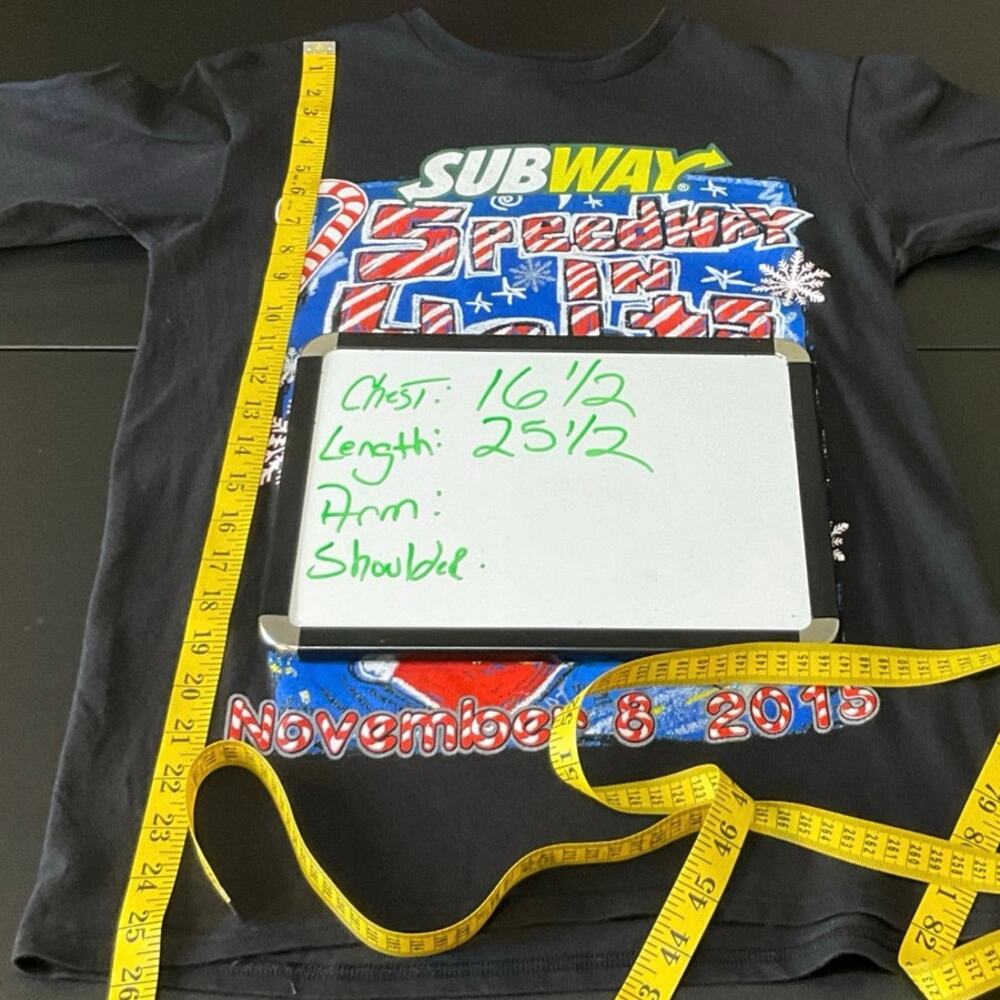 Subway Speedway In Lights 5K Shirt Adult Small Black Long Sleeve - Picture 11 of 13
